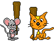 Cat and mouse cartoon
