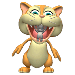 Cat with mouse in his mouth