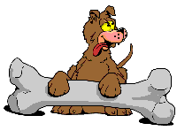 Dog with a giant bone