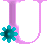 colorful U letter with flowers