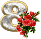 diamonds number 8 with roses