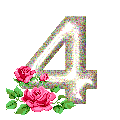 number 4 with roses