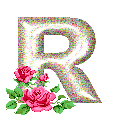 R letter with roses