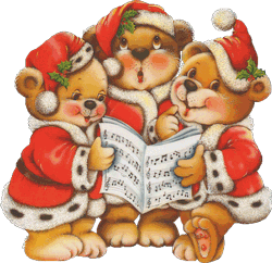 Bears singing carols