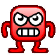 Angry red smiley
