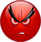Angry red smiley