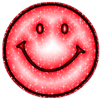 Red smiley glitter