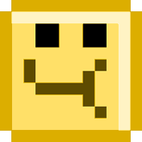 Square smiley eating