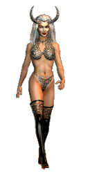 Female warrior with horns