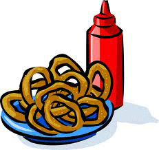 Onion rings and ketchup
