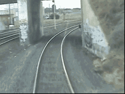 Man crossing railway track
