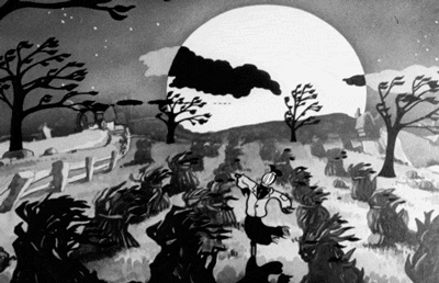 Field with scarecrow