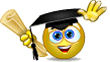 Smiley graduate waving