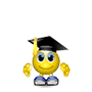 Smiley throwing the mortarboard