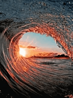 Wave at sunset