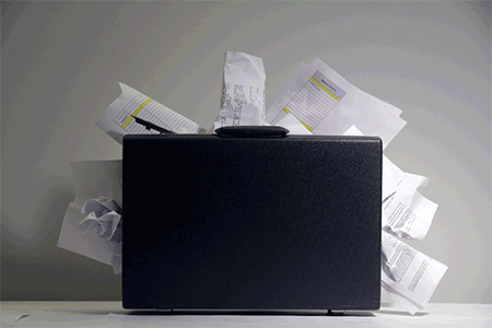 Briefcase with documents 