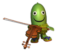 Acorn playing violin