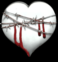 White heart with wire